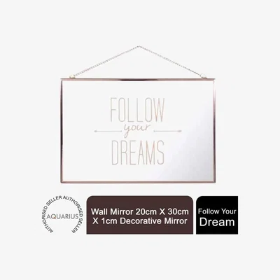 The Range Wall Mirror Decorative Follow Your Dream, Rose Gold - Pink