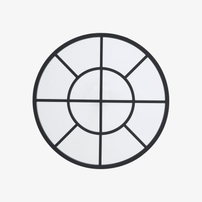 The Range Window Style Glass Wall Mirror Crossed Double Circle With Metal Frame - Black / 6.5kg