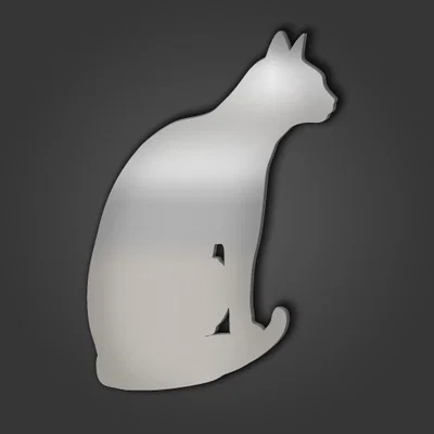 The Range Abyssinian Cat Style 8 Silver Acrylic Mirror - Silver / 31.5cm
