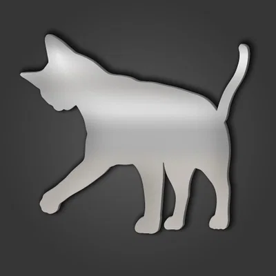 The Range Abyssinian Cat Style 4 Silver Acrylic Mirror - Silver / 50cm