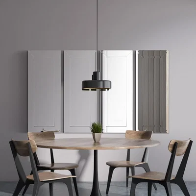 The Range 4 x Horsley All Glass Modern Dress Mirror - Silver