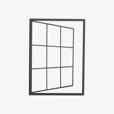 The Range Antique Opend Window Wall Mirror Wall Mounted Home Decor Complanate Black Frame  - Black