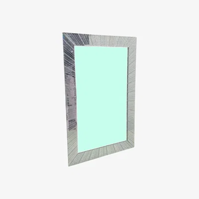 The Range Large Silver Glitter Sunlight Lines Wall Mirror Frame - Silver