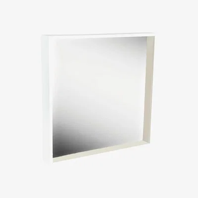 The Range Acrylic Square Deep Box Wall Mirror - White