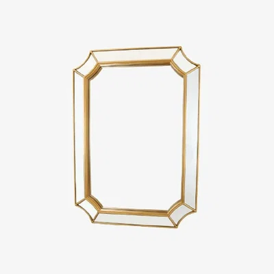 The Range Bathroom Bevelled Edge Splicing Glass Makeup Wall Mirror With Golden Frame - Golden