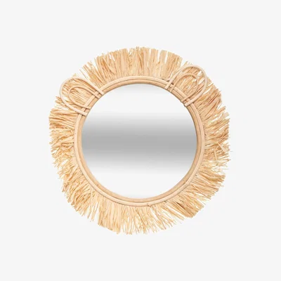 The Range Nursery Raffia Lion Mirror  - Natural
