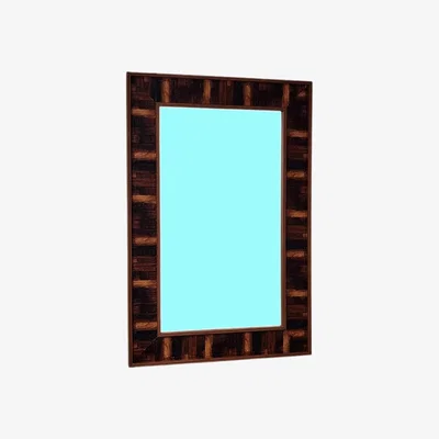 The Range Antique Wall Mirror Hall Bricks Style Frame - Brown