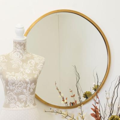 The Range MirrorOutlet Large Gold Circular Bevelled Wall Mirror 80cm x 80cm - Antique Gold