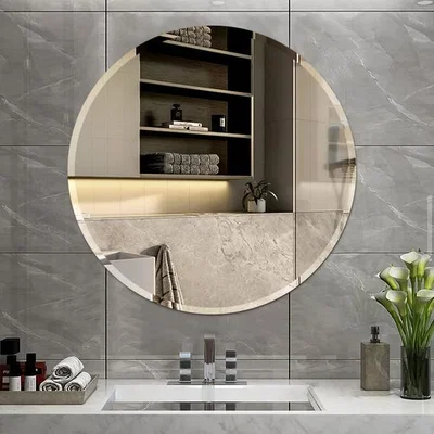 The Range 40x40cm Frameless Round Wall Mounted Mirror - Silver