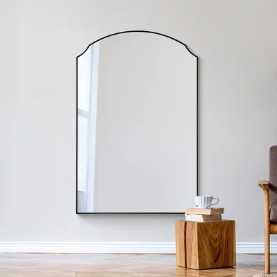 The Range Curva Black Edged Arch Curved Edge Wall Mirror - Black
