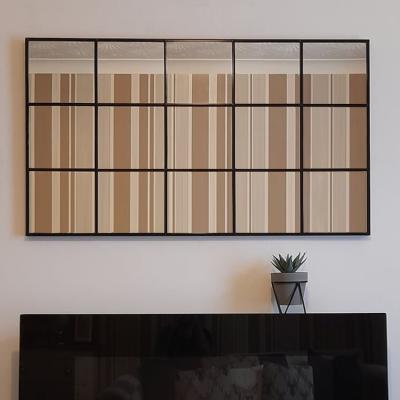 The Range Industrial Window Style Wall Mirror Made in the UK - Black