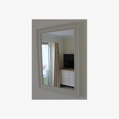 The Range Tillson Wood Framed Wall Mounted Accent Mirror in Cream - Yellow / 93cm