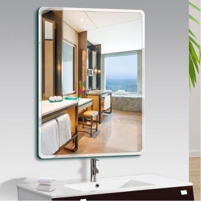 The Range Frameless Wall Mounted Mirror Rectangular Round Corner - Silver