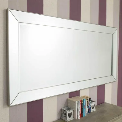 The Range Frameless Large Venetian Madena Leaner Modern Wall Mirror 165 x 78cm - Yellow