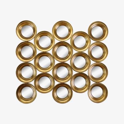 The Range Gold Metal Multi Circle Wall Mirror 76cm - Yellow