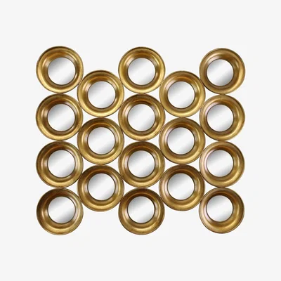 The Range Gold Metal Multi Circle Wall Mirror 76cm - Yellow