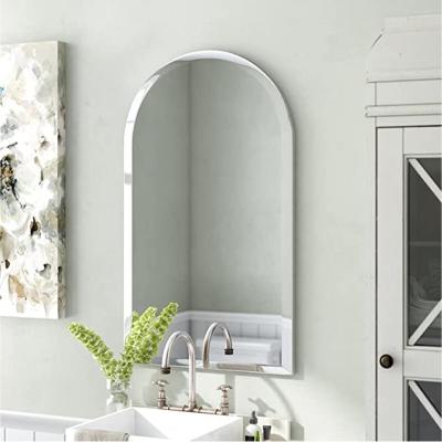 The Range HD Frameless Arched Wall Mounted Mirror Round Top - Silver