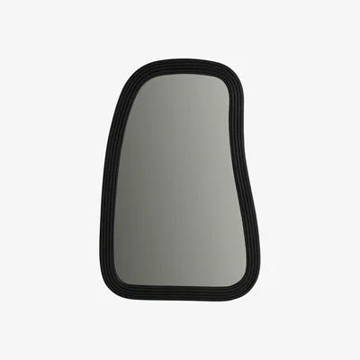 The Range Ridged Pebble Mirror - Black