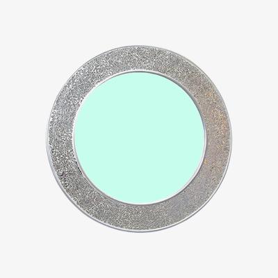 The Range Mosaic Frame Round Design Wall Mirror Silver  - Silver