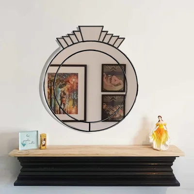 The Range The Monroe Art Deco Wall Mirror - Black