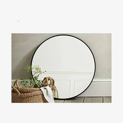The Range 50Cm Round Black Wall Mounted Mirror Aluminium - Black