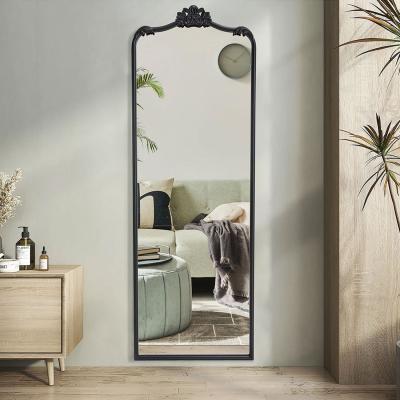 The Range Antique Black Metal Floor Mirror - Black