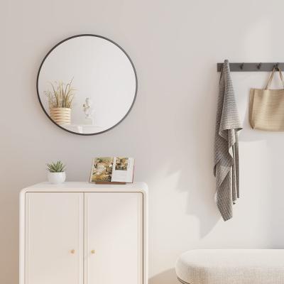 The Range Round Wall Mirror with Aluminium Frame - Black / 60cm