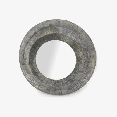 The Range Layla Round Patterned Metal Mirror