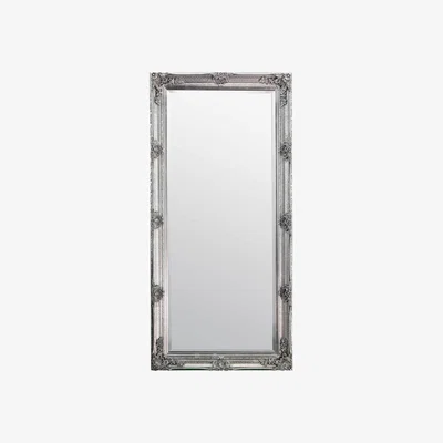 The Range MirrorOutlet Abbey Large Silver Ornate Wall Mirror 168 X 78cm - Grey