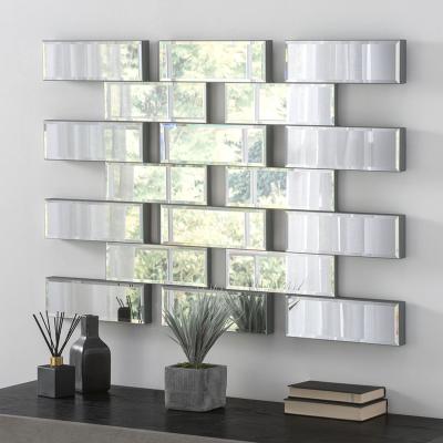 The Range Multi Segment Brick Effect Venetian Mirror - Black
