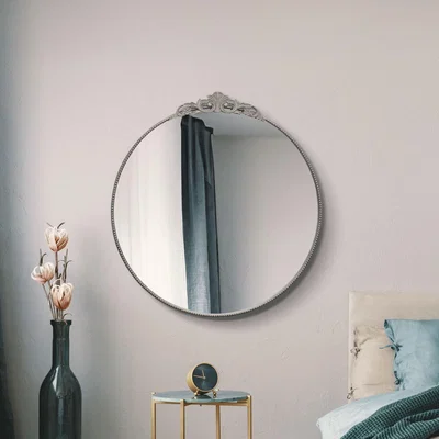 The Range Crown Round Circular Wall Mirror - Silver