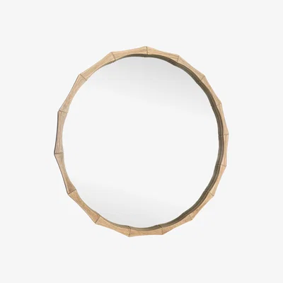 The Range Bamboo Effect Wood Round Mirror - Natural