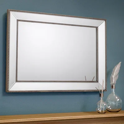 The Range Symphony Beaded Wall Mirror - Pewter