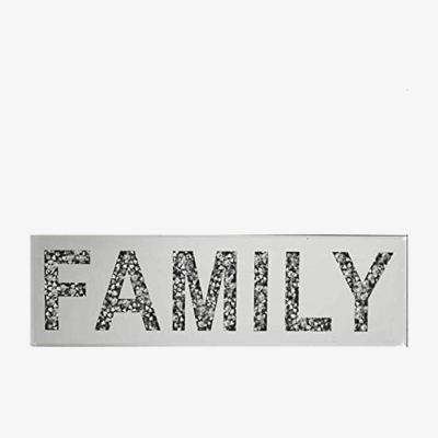 The Range Crushed Jewel Wall Art Family Sign Decor - Silver