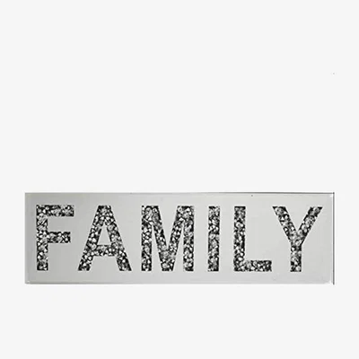 The Range Crushed Jewel Wall Art Family Sign Decor - Silver