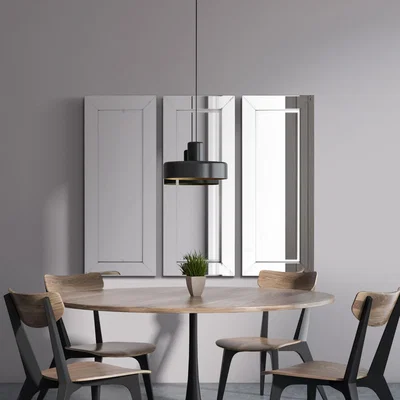 The Range 3 x Horsley All Glass Modern Dress Mirror - Silver