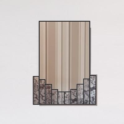 The Range The Single Step in Distressed Art Deco Wall Mirror - Black