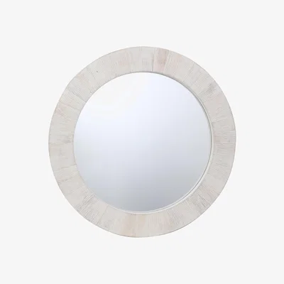 The Range Thea Textured Wooden Mirror - White