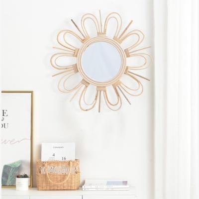 The Range Round Rattan Wall Mirror Flower - Sun