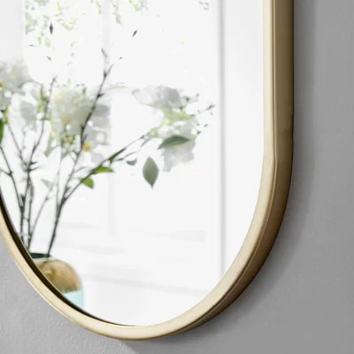 The Range Jupiter Gold Oval Wall Mirror - 80x40cm - Yellow