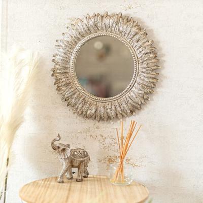 The Range Feathered Distressed Mirror  - Gold