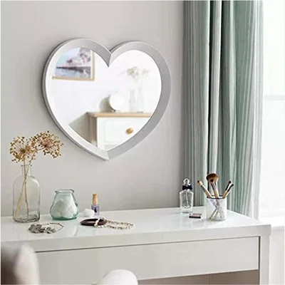 The Range Heart Shaped Wall Mirror White Simple Frame - White