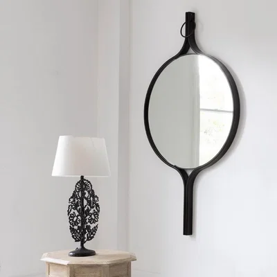 The Rug Seller Matthew Round Wall Mirror by William Yeoward in Faux Bronze