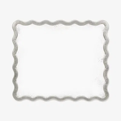 The Rug Seller Keste Rectangular Mirror by William Yeoward in Antique Silver