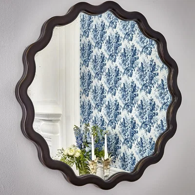 The Rug Seller Keste Round Mirror by William Yeoward in Faux Bronze