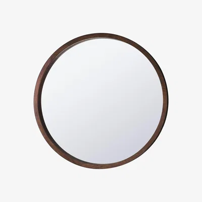 Sofa.com Sheldon Round Wall Mirror with Dark Wood Frame - sofa.com