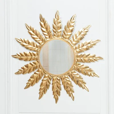 Teddy Beau Maison Reproductions Metal Wall Mirror / Gold / Flower