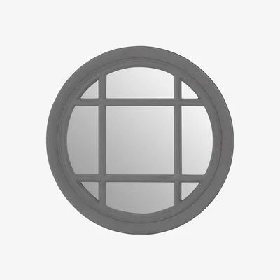 Teddy Beau Teddy's Collection Foster Round Grey Wall Mirror