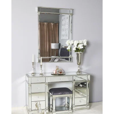 Teddy Beau Deco Home Silver Amber Wall Mirror
