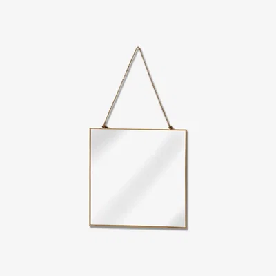 Teddy Beau Hill Gold edged square hanging wall mirror. | Outlet